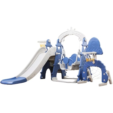 Little Angel Kids Slide And Swing 3-In-1 Activity Playset - Blue