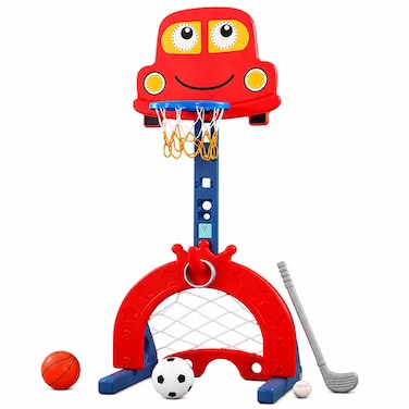 Little Angel Kids Basketball, Football, And Golf Playset-Red