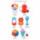 Huanger - Baby Rattles &amp; Teether Sensory Set 8pcs - Multicolor