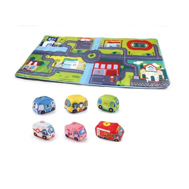 Huanger - Baby Play Mat Toy W/Soft Car Toy Cars Set Road Track