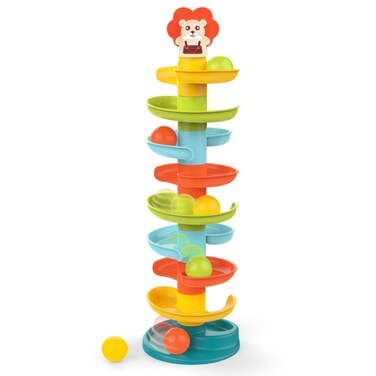 Huanger - Baby Ball Drop Tower Lion Ramp Toy - Multicolor
