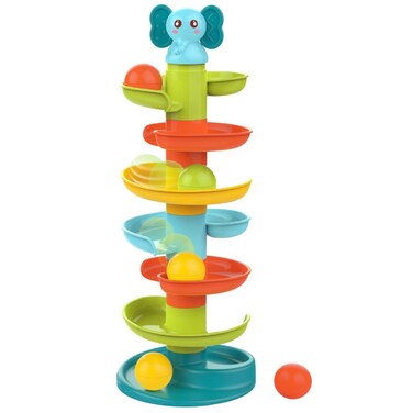 Huanger - Baby Ball Drop Tower Elephant Ramp Toy - Multicolor