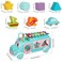 Huanger - Baby Musical Activity Bus W/ Shape &amp; Xylophone-Blue