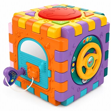 Huanger - Baby Activity Cube Multi-Functional Learning Toy - Multicolor