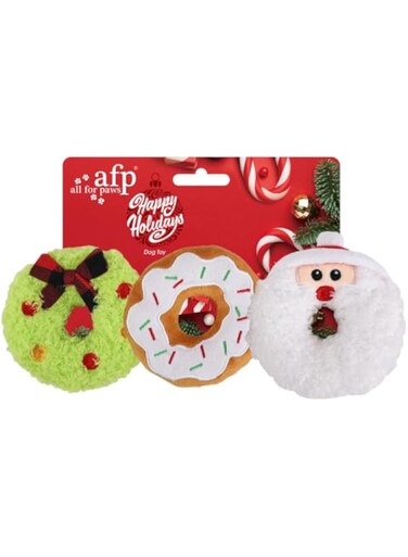 All For Paws HOHOHO - 3 pack Donut Toys