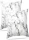 Marble White Grey Decorative Pillow Cover 18x18 Inch 2 Piece Sofa Set Farmhouse Manual Pillowcase Soft Polyester Modern Abstract Cushion Cover for Sofa Chair Bedroom Living Room Cover