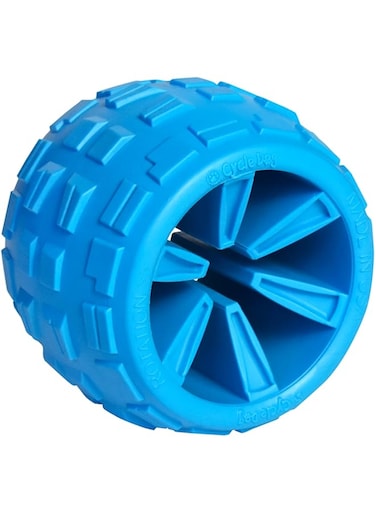 Cycle Dog Medium Blue High Roller Plus Ball Treat Hiding Dog Toy with Ecolast Recycled Material - Tough &amp; Sustainable Chew Toy for Dogs &amp; Puppies/Great for Play and for Aggressive Chewers