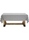 Lann's Linens (150cm x 260cm Rectangular) - - 150cm x 260cm Premium Chequered Tablecloth - Rectangular Polyester Fabric Picnic Table Cover - Black &amp; White Gingham Cloth