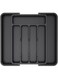 Expandable Drawer Utensil Organizer   Kitchen Extendable Cutlery Tray (BPA-Free Plastic)   Adjustable Knife Fork Spoon Divider Storage Box, Utensil Drawer Insert For Kitchenware Organization   Black, 33.5x37.5cm