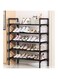 VAFGWGPB 4-Tier Shoe Organizer, Metal Shoe Storage Rack, Stackable Shoe Rack for Closet, Freestanding Shoe Rack for Entry, Easy to Assemble, Black