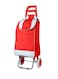Grocery Shopping Two Wheel Trolley Bag with Support Bar and Zipper Pocket Foldable Durable 45 Liter Push Basket Cart Portable For Groceries Laundry Luggage Picnic Travel Camping Outdoor