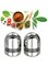 Garden Of Arts Stainless Steel Salt and Pepper Shakers holders in Oval Egg shape for your kitchen travel and dining in pair