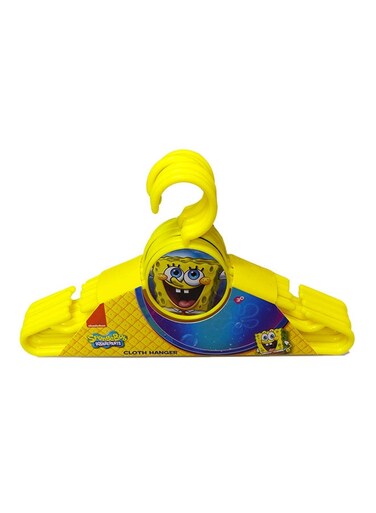 6-Piece Sponge Bob Square Pants Hanger Set Yellow 33x18centimeter