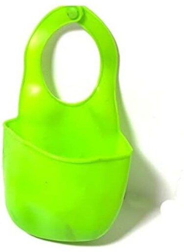Sink Strainers Bag, Silicone Candy Sponge Holder Organizer, Bathroom Hanging Strainer, Storage Holder Brush Toothbrush Holder Organizers (GREEN)