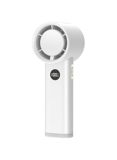 HUPUZON Mini Portable Fan, Small Handheld Turbo Electric Fan,3600mAh USB Rechargeable Battery for Max 13H Cooler Fan with Night Light/Power/100 Speeds Display. For Outdoor/Travel/Home (White)