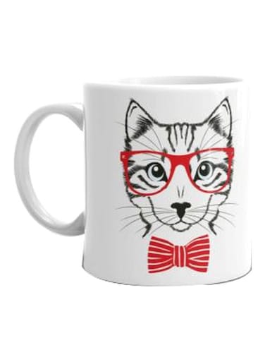 Queen Printed Ceramic Mug White/Red/Black