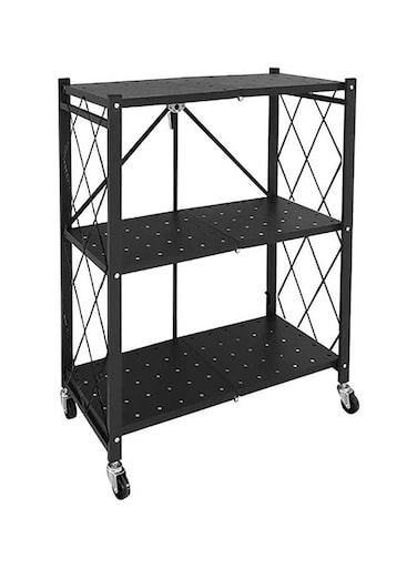 Kitchen Metal Storage Rack Black 72x37x87.5cm