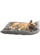Arrangeli Dog Sofa Bed, Pet Bed Dog Beds Dogs Mats with Folding 3 in 1 Deformation Washable Pet Nest Headrest Soft Sleeping Mat for Small Medium Dogs, Grey (Small)