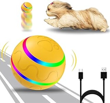 BigTuto Interactive Dog Ball Toys, Active Rolling Ball for Indoor Dogs/Cats with Motion Activated/USB Rechargeable, Moving Bouncing Ball pet Puzzle Toy