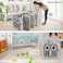 Little Angel Foldable Baby Playpen With Fence For Indoor 14 pcs-Grey