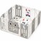 Little Angel Foldable Baby Playpen With Fence For Indoor 14 pcs-Grey