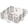 Little Angel Foldable Baby Playpen With Fence For Indoor 18 pcs-Grey