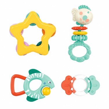 Huanger - Baby Rattles And Teether Toy Set For Newborns 4Pcs
