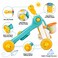Huanger -Baby Activity Walker Sit-To-Stand Educational-Blue