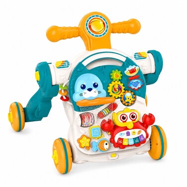 Huanger -Baby Activity Walker Sit-To-Stand Educational-Blue