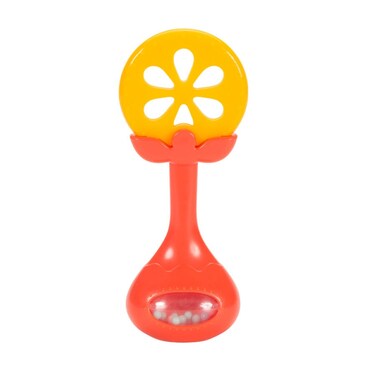 Huanger - Baby Rattle Fruit shape Soft Silicone Teether - Orange