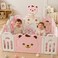 Little Angel Baby Playpen Toddler Play Yard With Hoop 14 pcs- Pink