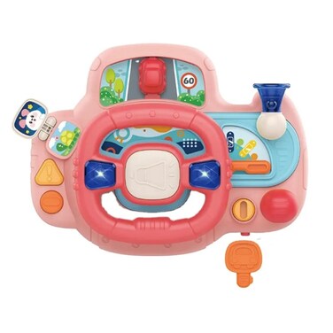 Huanger - Kids Musical Smart Steering Wheel Simulation Toy - Pink