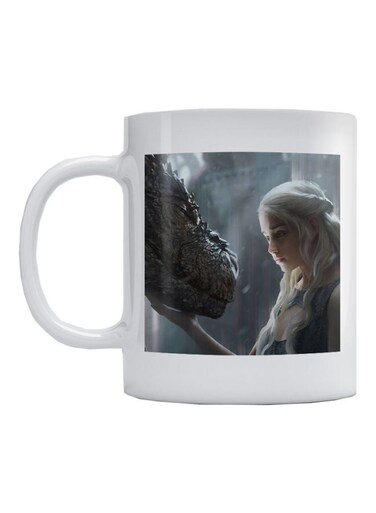 Emilia Clarke Game Of Thrones Printed Mug White/Grey