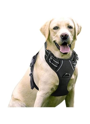 COOLBABY Dog Chest Strap Anti-pull Pet Chest Strap Adjustable Outdoor Pet Vest 3M Reflective Strip Oxford Fabric Material Dog Vest Easy To Control Suitable For Small Medium And Large Dog Black