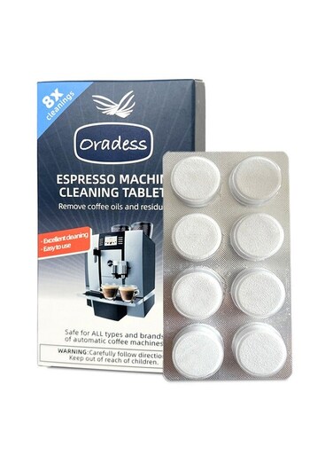 Machine Cleaning Tablet 8 Count Professional Espresso Machine Cleaner Descaling Tablets for Coffee Machines, Steam Ovens, Ovens, Ranges