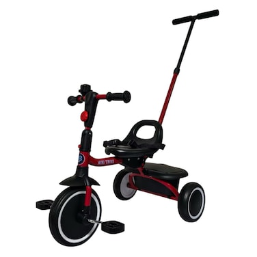 Lovely Baby Tricycle for Kids LB 277, Trike with Adjustable Handle, EVA Wheels, Seat Belt &amp; Rear Basket, Steel Frame for Children Age 1 to 3 Years - Red