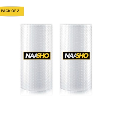 عبوة من قطعتين - لفة غلاف فقاعي 30 سم × 10 م - غلاف تغليف شفاف مبطن للنقل والتعبئة والشحن، غلاف فقاعي واقٍ للصناديق والطرود ومستلزمات التخزين