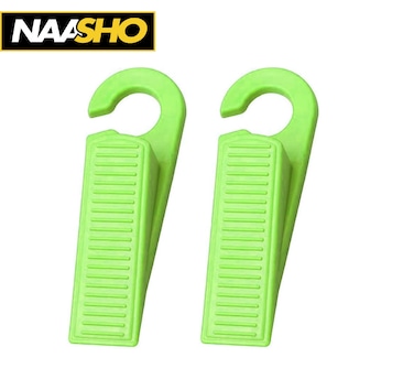 سدادات أبواب (قطعتان) - سدادات أبواب بلاستيكية غير سامة، رمادية - تمسك الأبواب وتبقيها مفتوحة
