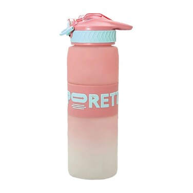 زجاجة مياه فاخرة سعة 1000 مل للاستخدام في الصالة الرياضية، والمكتب، والسفر، والتمارين الرياضية في الهواء الطلق، والاستخدام المنزلي (لون وردي)