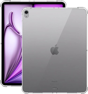Clear Case Cover Compatible with iPad Air 13 2024 [A2903,A2904,A2898], Slim Lightweight Transparent Soft Cover with Soft Silicone Raised Edge for iPad Air 13" 2024 (M2) - Clear