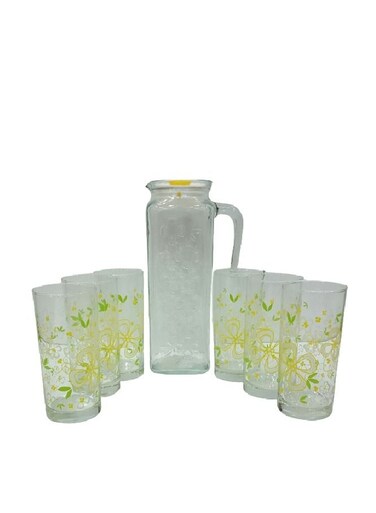 7-Piece Limonata Beverage Set &acirc;&euro;&ldquo; 1 Jug (1200cc) + 6 Tumblers (295cc) &acirc;&euro;&ldquo; Elegant Drinkware for Cold Beverages