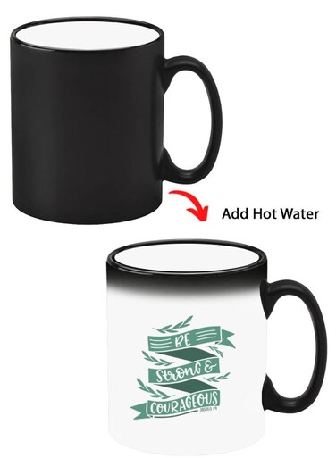 Color Changing Heat Sensitive Ceramic Mug, Image Revealed When HOT Liquid is Added! BE strong &amp; Courageous
