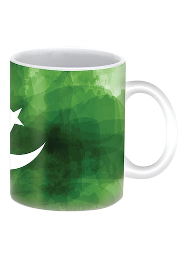 Crescent Green Premium Design Printed Mug Green/White