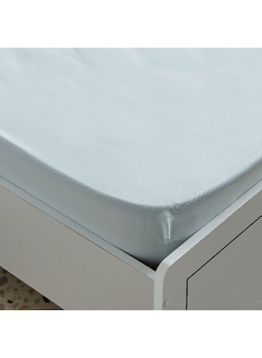 Box Microfibre Fitted Sheet - Light Blue - Single