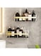 U-HOOME Shower Caddy Bathroom Shelf, No Drilling Adhesive Wall Mounted Bathroom Storage Shampoo Holder Organizer, Bathroom Shower Rack 2PACK