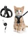 SALFSE Cat Harness and Leash for Walking Escape Proof, Adjustable Kitten Vest Harness Reflective Soft Mesh Puppy Harness for Outdoor, Comfort Fit, Easy to Control (Black, XS)