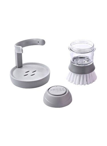Storage Cleaning Brush Grey/Clear 9x9x12.5cm