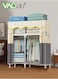 Portable Closet Width 123CM Wardrobe Closet for Hanging Clothes with 2 Hanging Rods Clothes Storage Organizer for Extra Sturdy Quick and Easy to Assembly