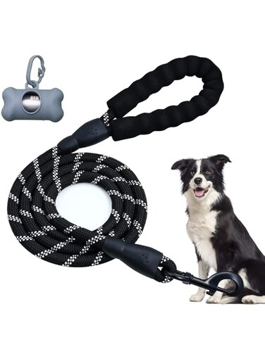 Neostyle 3m Strong Dog Leash, Durable Nylon Non-Slip Leash With Comfortable Padded Handle And Highly Reflective Leash For Medium To Large Dogs，Carry-On Litter Box(3m)