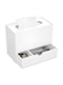 Acrylic Tissue Box Cover, Tissue Box Organizer, Rectangle Tissue Box Cover with Storage, Multifunctional White Tissue Box Cover for Bathroom, Bedroom, Dressers, Office